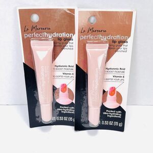 Le Mercerie Perfect Hydration Lip Gloss 2 Pk Pink Hyaluronic Acid Vitamin C